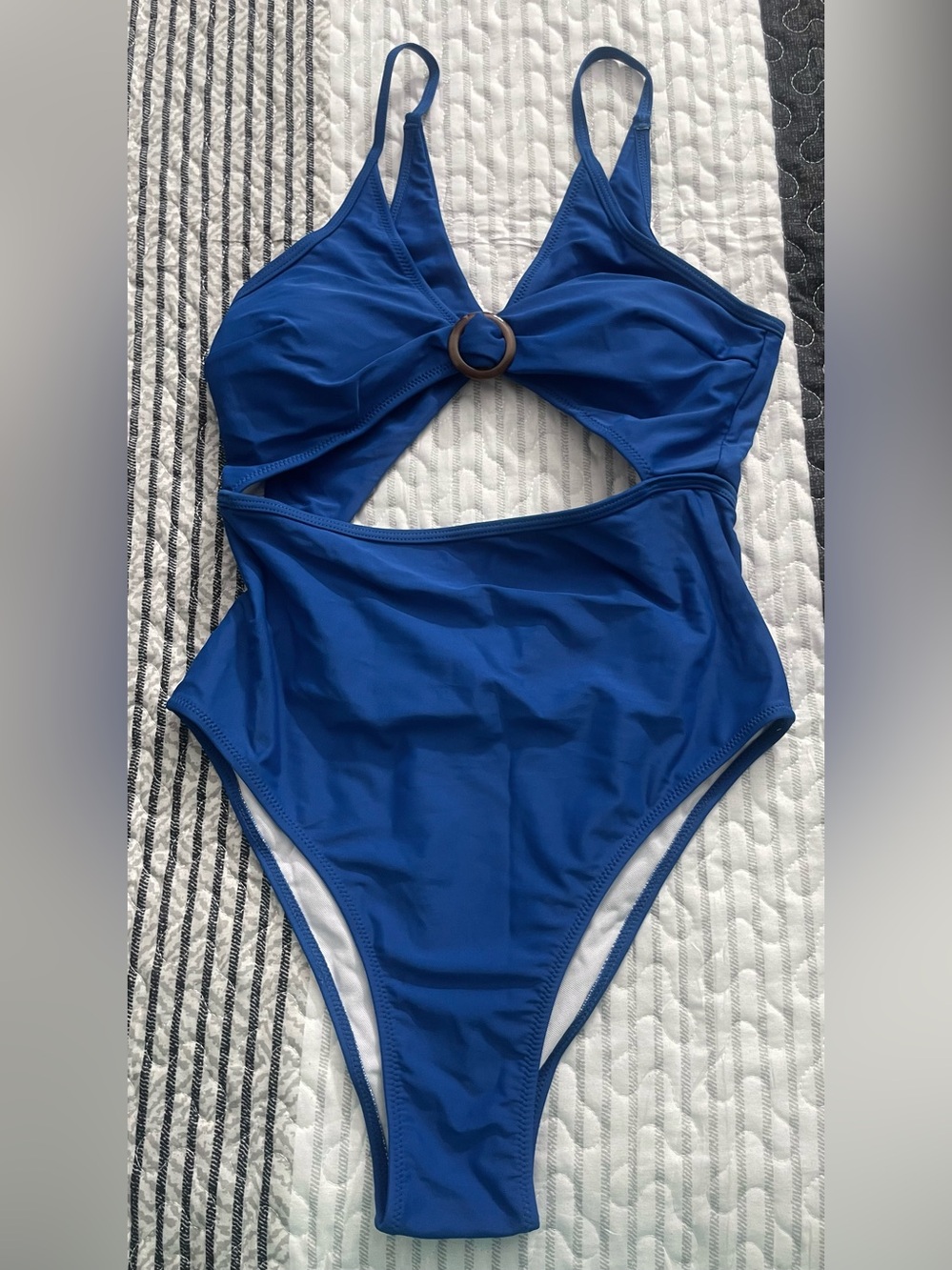 Amazon Royal Blue One-Piece Swimsuit with Ring & Cutout Detail - NWOT - L